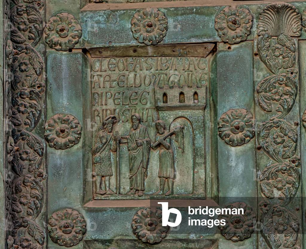 The gate by Bonanno Pisano (1185-6): bronze tile depicting 