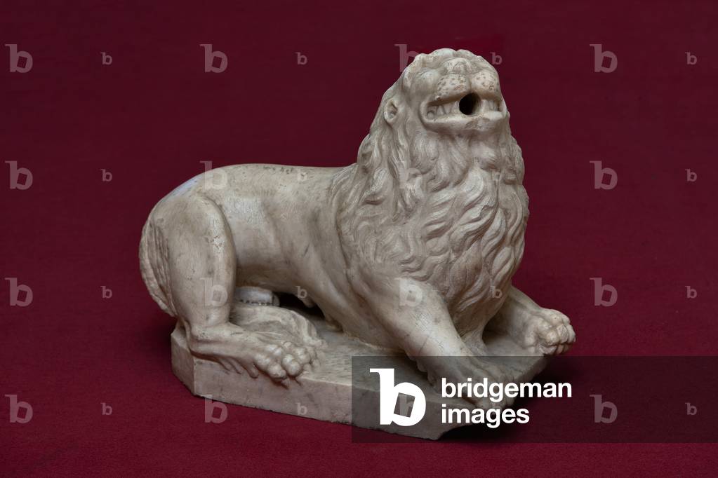 Palermo, The Royal Palace or Palazzo dei Normanni (Palace of the Normans), Joharia Tower, the Winds Room: marble lion (Norman age)