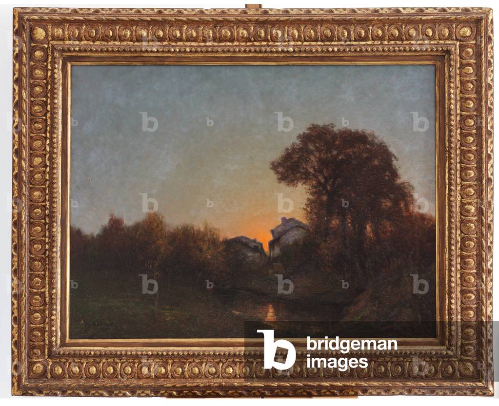 Landscape at Sunset (oil on canvas)