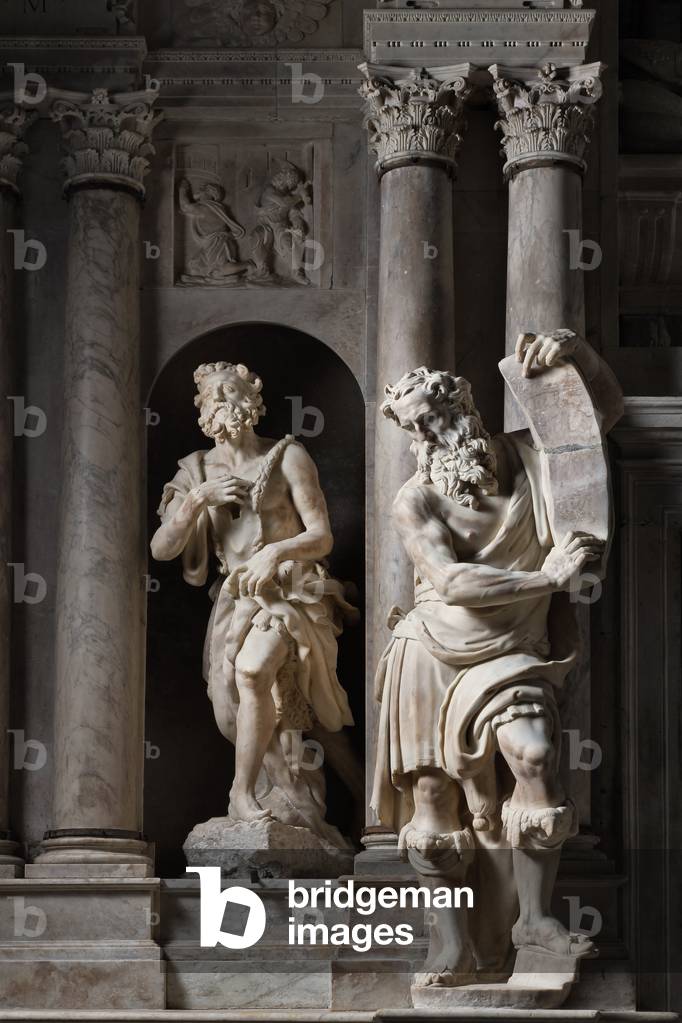 Genoa, Duomo (St Lawrence Cathedral), inside, Cybo chapel (northern arm of the transept), Funerary Monument of Archbishop Giuliano Cybo: from the left, 