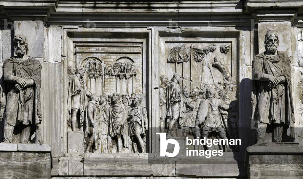 Marcus Aurelius reliefs, detail of the Arch of Constantinus, Rome, Italy (photo)