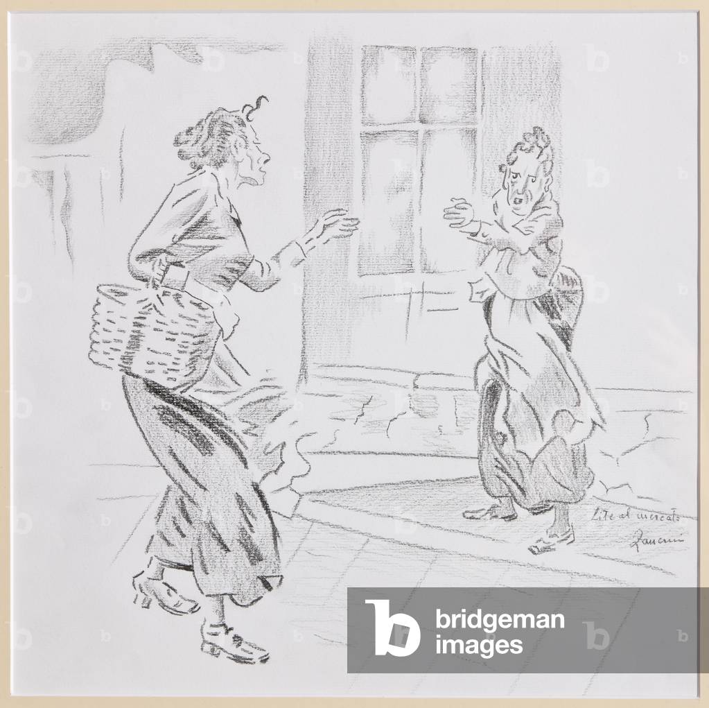 Quarrel at the market (pencil on paper)