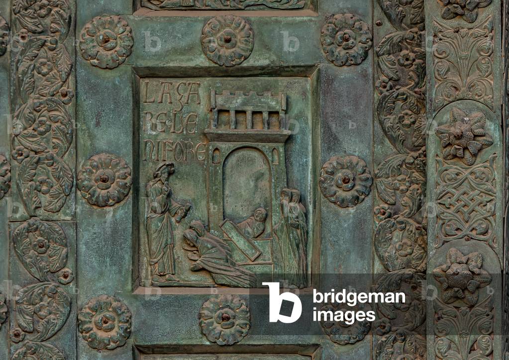The gate by Bonanno Pisano (1185-6): bronze tile depicting 