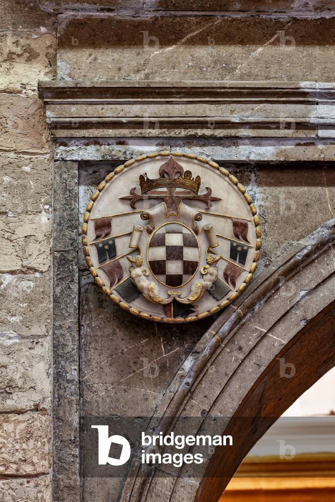 Palermo, The Royal Palace or Palazzo dei Normanni (Palace of the Normans), Joharia Tower, the Winds Room: emblem of Viceroy Toledo
