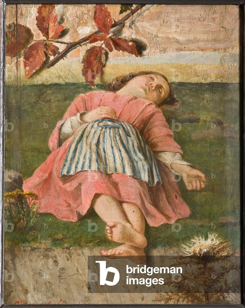 The Sleeping Little Girl (oil on cardboard)