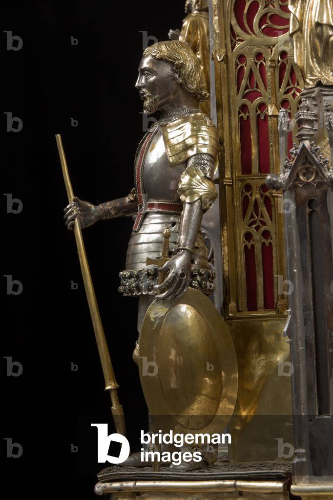 Genoa, Museum of the Treasury of the Cathedral of San Lorenzo: the Ark processional Ash St John the BaptiSt The Ark was commissioned by the Priors Chapel and was built by Teramo Danieli and Simone Caldera, 1438 - 1445, embossed silver, cast, gilt and enamels