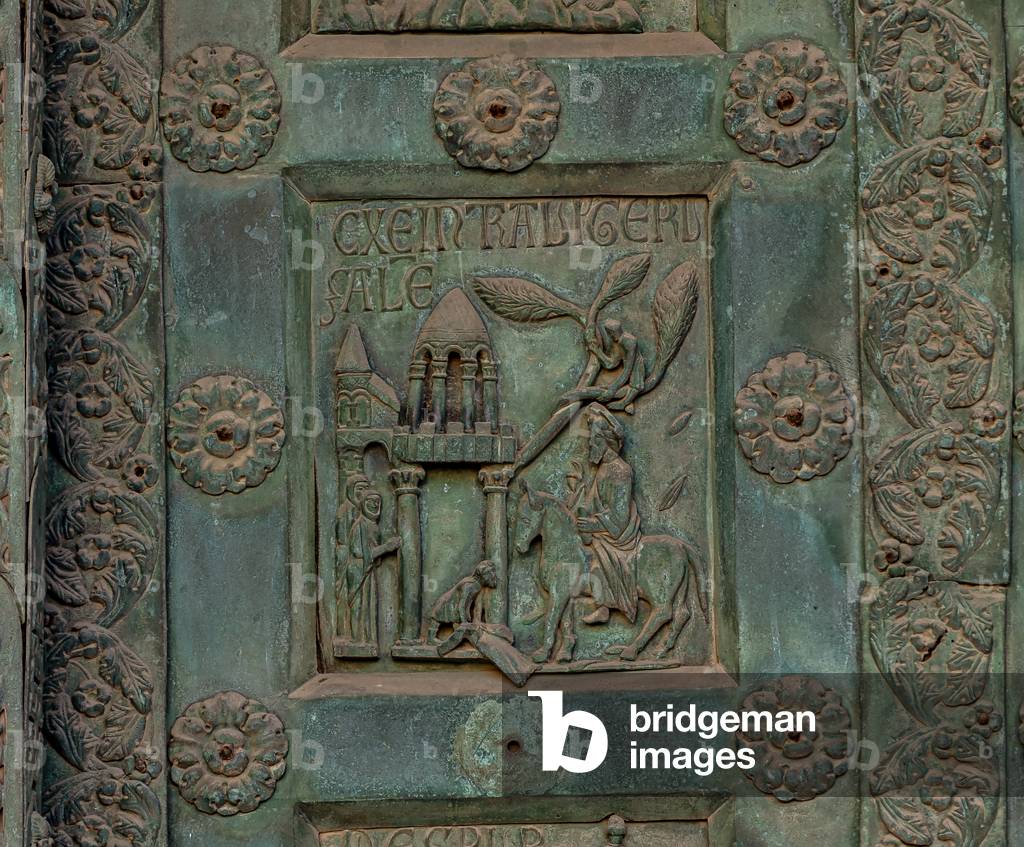 The gate by Bonanno Pisano (1185-6): bronze tile depicting 