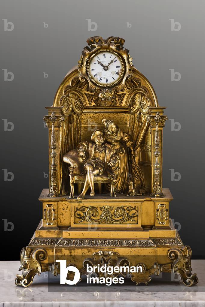Table clock (golden bronze)