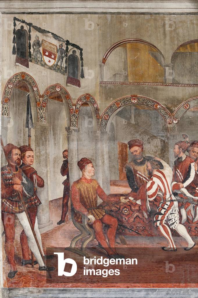 Bartolomeo Colleoni, detail of the Visit of Christian I of Denmark to Bartolomeo Colleoni, Hall of Honour, 1474 (fresco)