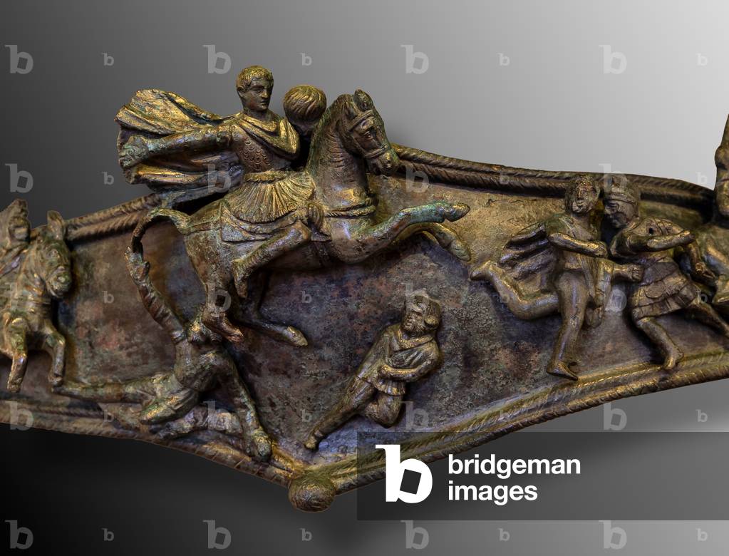 Decorative bronze element found in the Capitolium, I-III century AD