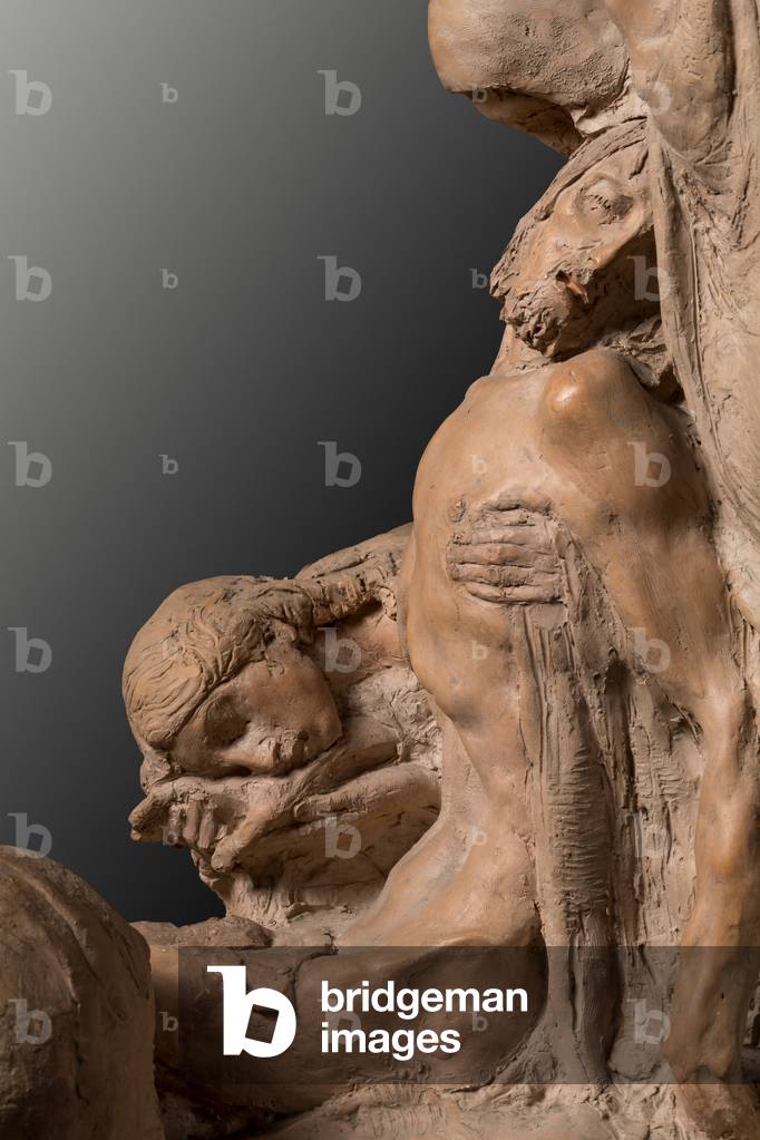 Pietà, detail (earthenware)