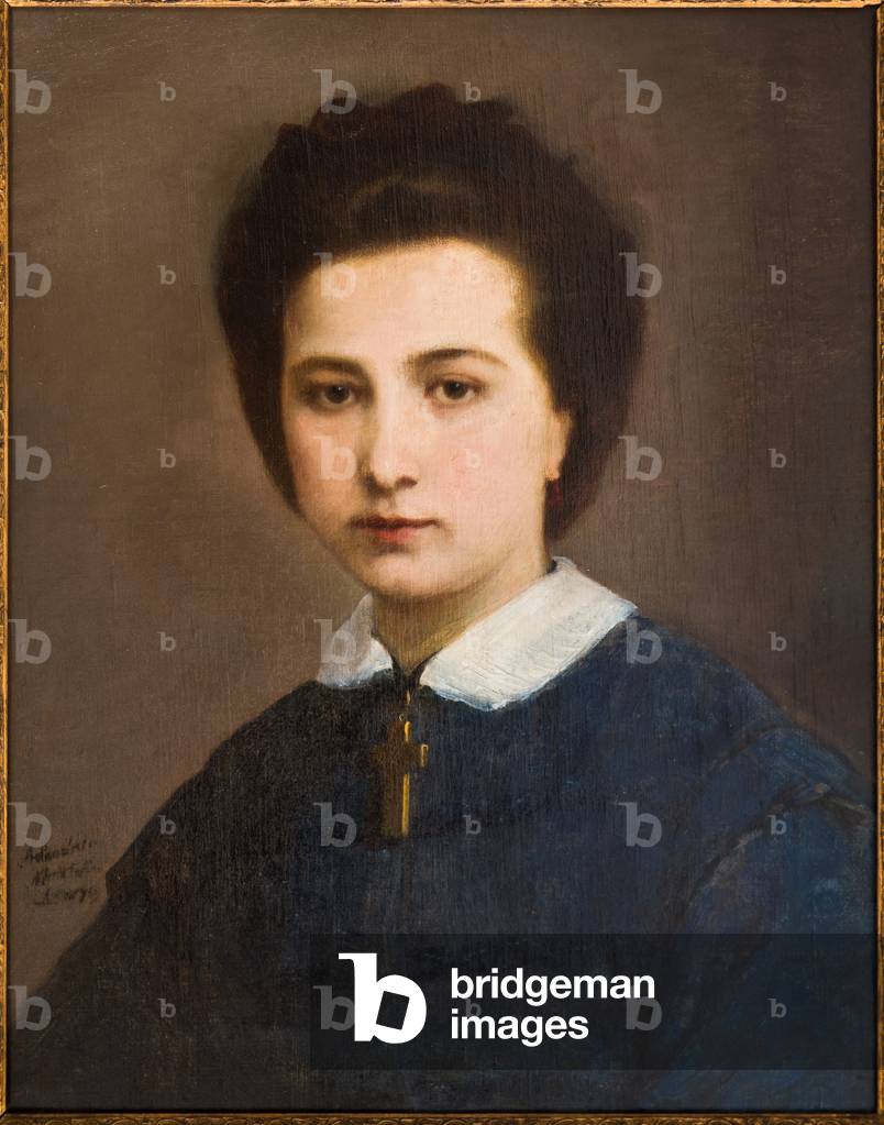 Portrait of Woman (Family Ghirelli) (oil on canvas)