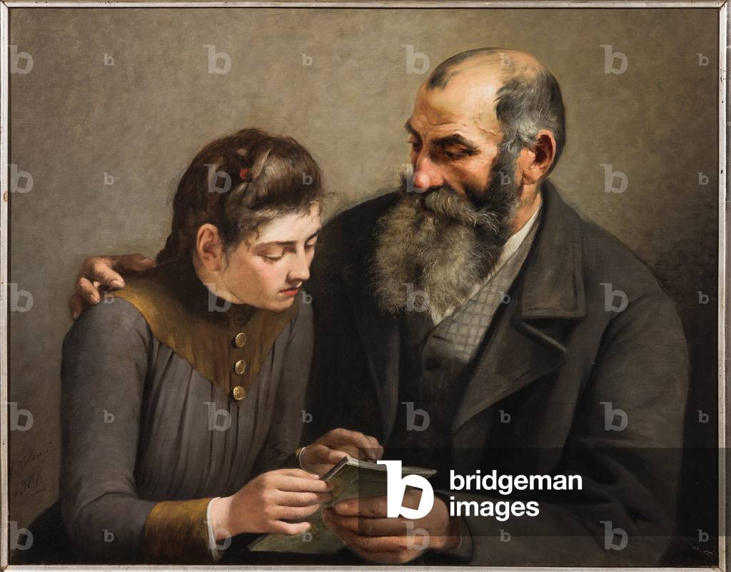 Il maestro e la ragazza (oil on canvas)