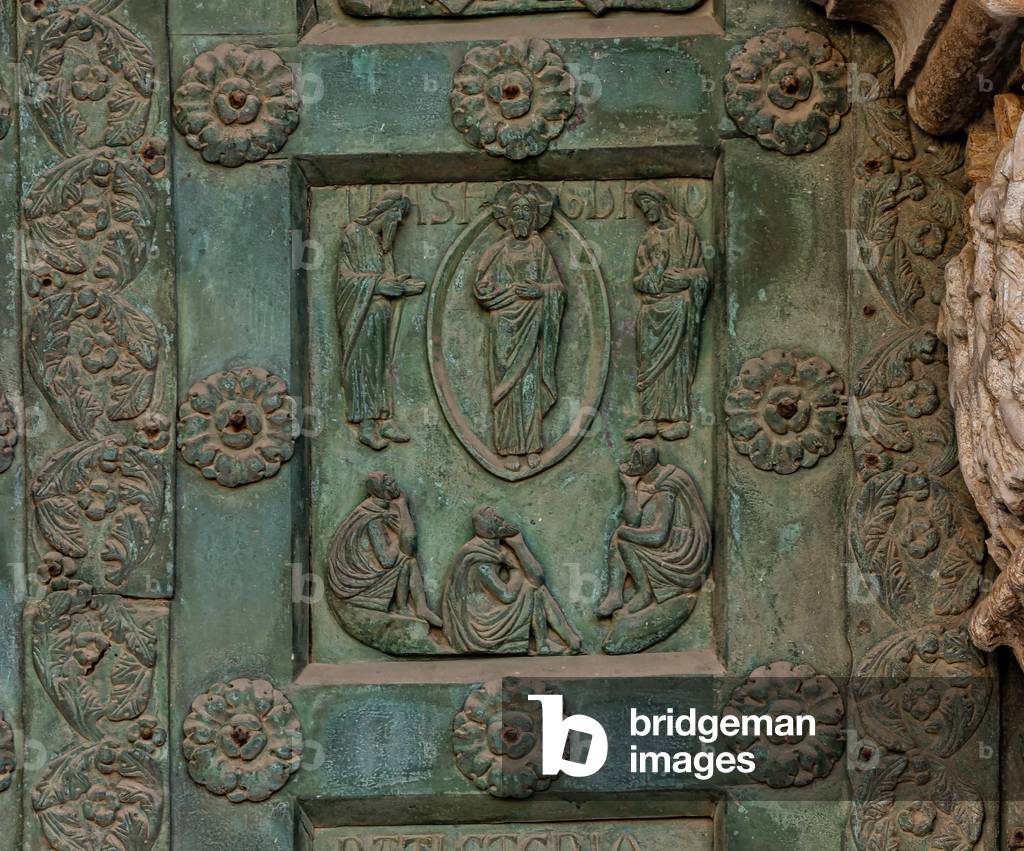 The gate by Bonanno Pisano (1185-6): bronze tile depicting 