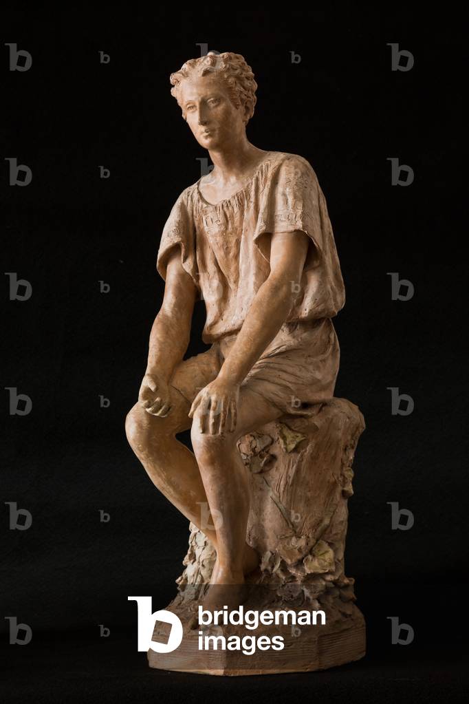 Sitting Boy, 1900 (painted earthenware)
