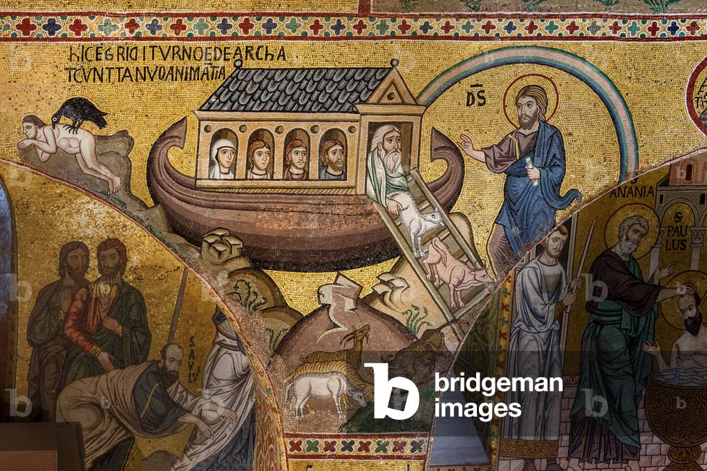 The Palatine Chapel (Basilica), cycle of mosaics on the Old Testament, pendentive of the nave: 