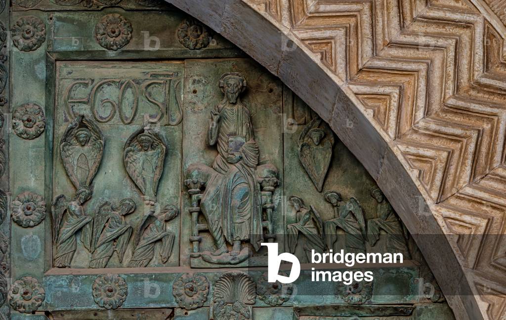 The gate by Bonanno Pisano (1185-6): bronze tile depicting 