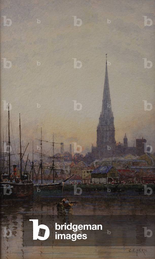 Redcliffe Church from Prince Street Bridge, Bristol, 1889 (w/c on paper)
