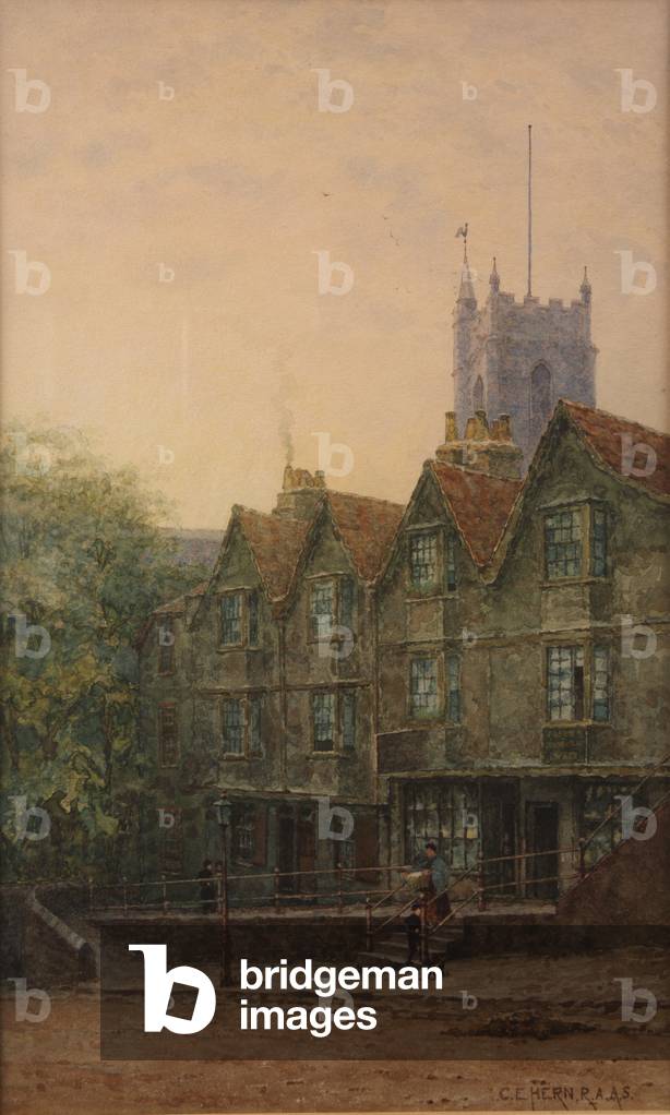 Bild von Zeichnung "St. Michael's Church", 1889 von Charles Edward Hern, b/w