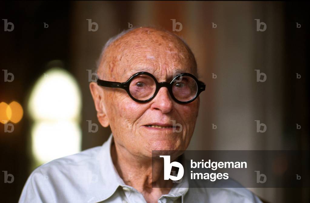 Portrait of architect Philip Cortelyou Johnson in Venice in 1999