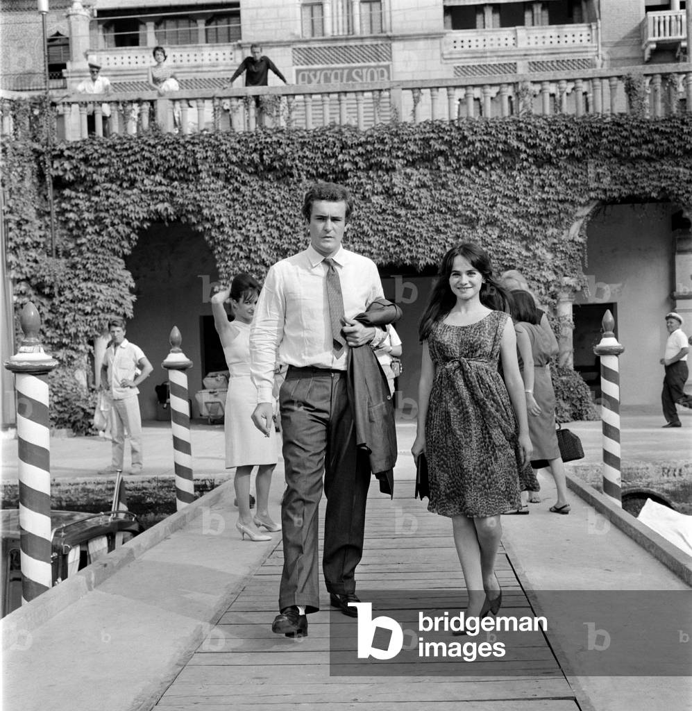 THE ACTRESS MARISA SOLINAS WITH THE DIRECTOR BERNARDO BERTOLUCCI AT THE INTERNATIONAL FILM FESTIVAL IN VENICE LIDO - 1962