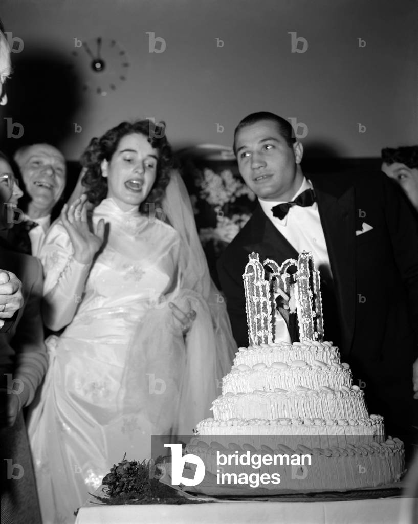 THE MARRIAGE BETWEEN THE ACTRESS FULVIA FRANCO AND THE BOXER TIBERIO MITRI IN TRIESTE - 1950