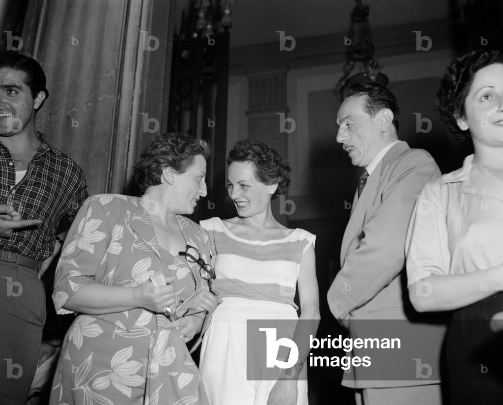 THE ACTOR EDUARDO DE FILIPPO WITH HIS SISTER THE ACTRESS TITINA AND P. CARLONI - VENICE - 1950