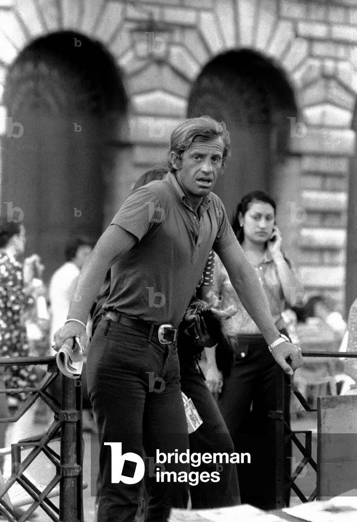 Der französische Komiker JEAN PAUL (Jean-Paul) BELMONDO 1973 in Venedig