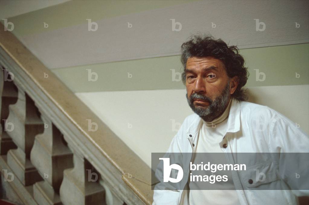 Portrait of the French writer Alain Robbe-Grillet (Robbe Grillet) in 1988