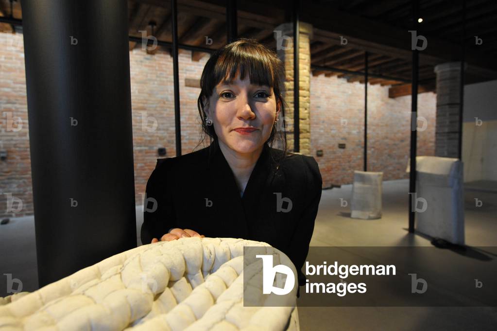 Inauguration in Venice of the exhibition “” Elogio del Dubbio”” (In Praise of Doubt) in Punta della Dogana on April 8, 2011 The artist Tatiana Find -