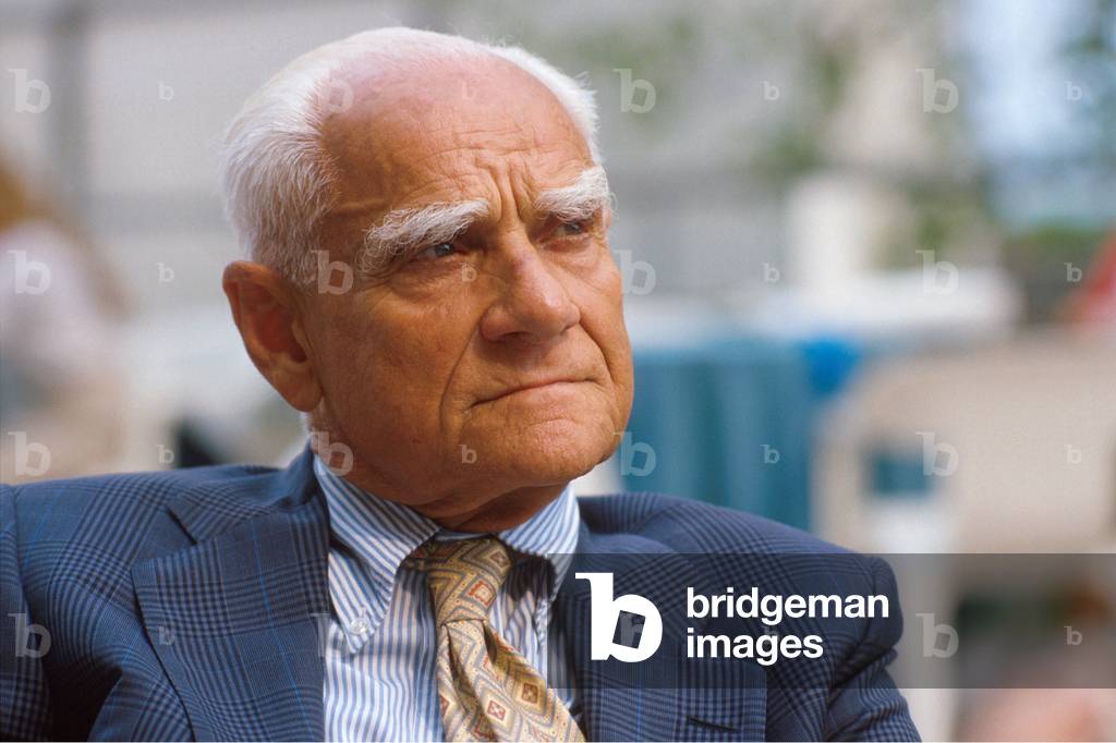 Portrait of the writer Alberto moravia (1907-1990) in 1984