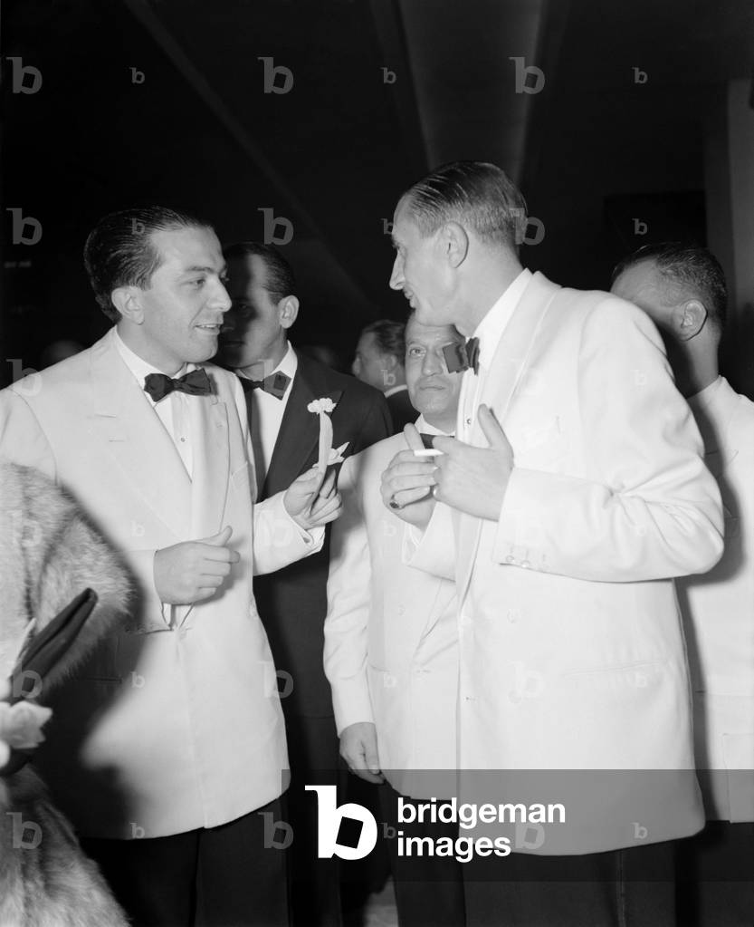 THE MINISTER GIULIO ANDREOTTI WITH THE DIRECTOR ANTONIO PETRUCCI AT X INTERNATIONAL FILM FESTIVAL OF VENICE - 1949