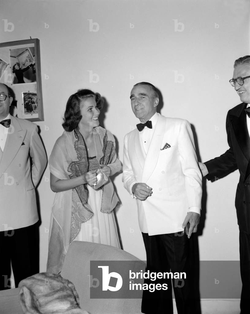 THE ACTRESS ALIDA VALLI WITH THE AMBASSADOR DUNN AT THE INTERNATIONAL FILM FESTIVAL IN VENICE - 1950