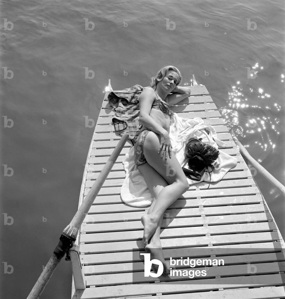 THE ACTRESS INGRID THULIN ON THE SET OF THE MOVIE “” AGOSTINO “” DIRECTED BY MAURO BOLOGNINI IN VENICE - 1962
