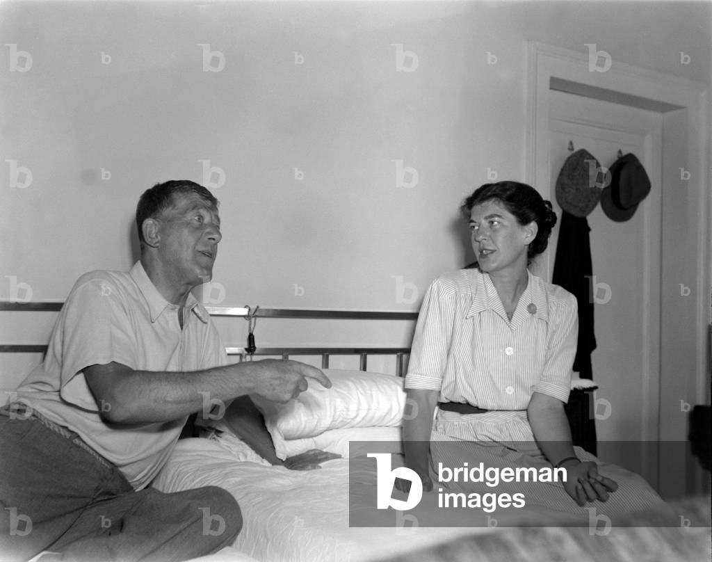 THE PAINTER OSKAR KOKOSCHKA (Kokoshka or Kokochka) WITH HIS WIFE - 1948