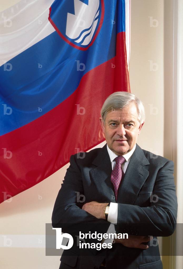 Portrait of Milan Kucan Slovenian politician and statesman in 1995.