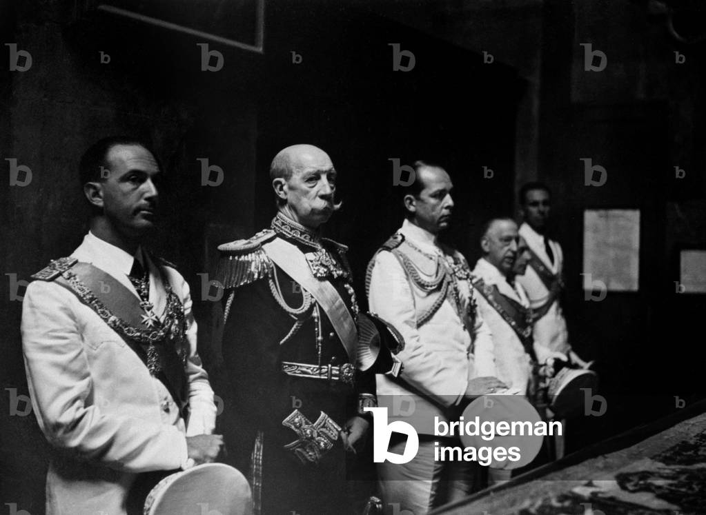 Victor-Emmanuel (Victor Emmanuel or Vittorio Emanuele) III, King of Italy IN VATICANO - ROME- 01/07/1939 at the wedding of Aimone di Savoia-Aosta (1900-1948) (Savioa Aosta or Savoy Aosta or Savoy-Aosta) and Irene of Greece