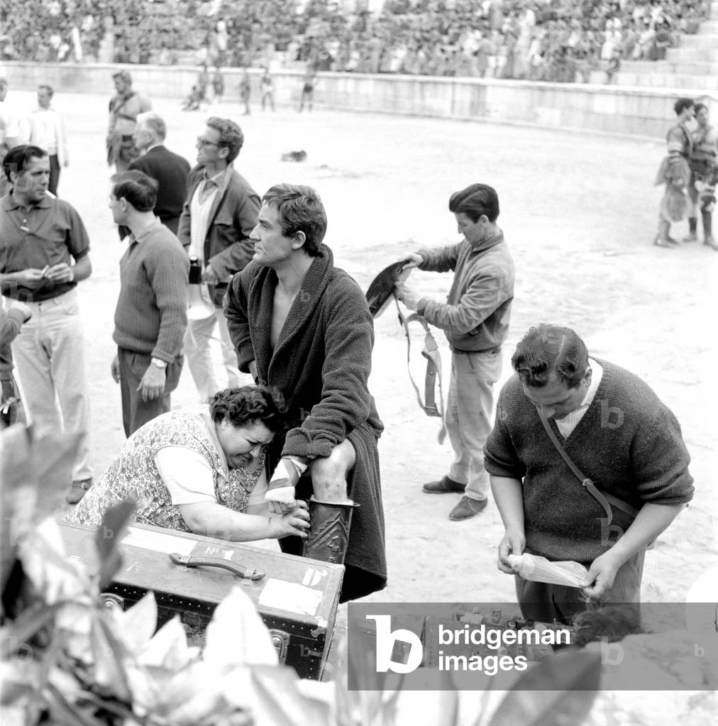 THE ACTOR VITTORIO GASSMANN ON THE SET OF THE MOVIE “” BARABBA”” (Barabbas) DIRECTED BY RICHARD FLEISCHER - 1962