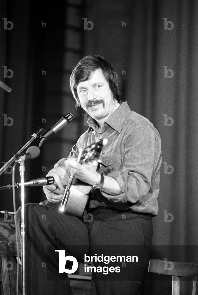 Portrait of the German composer Wolf Biermann in 1977