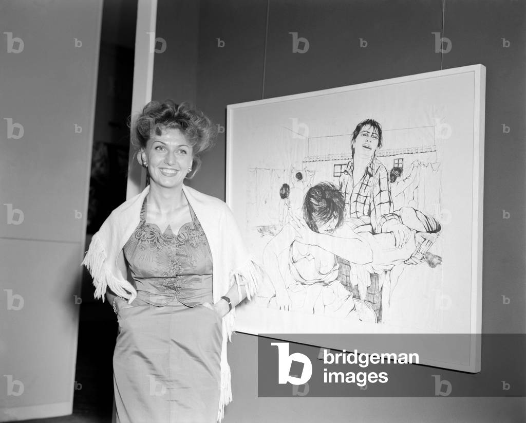 THE PAINTER ANNA SALVATORE IN HER STUDIUM - ROME - 1949