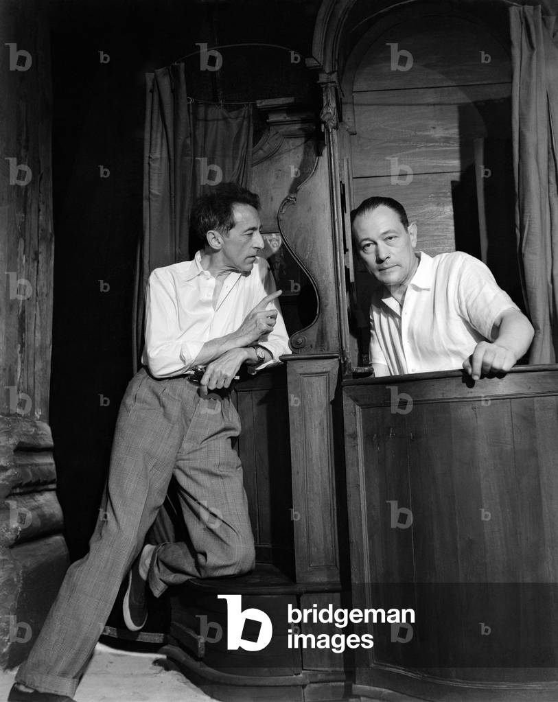 Jean Cocteau with Renzo Rossellini, 1947 (b/w photo)