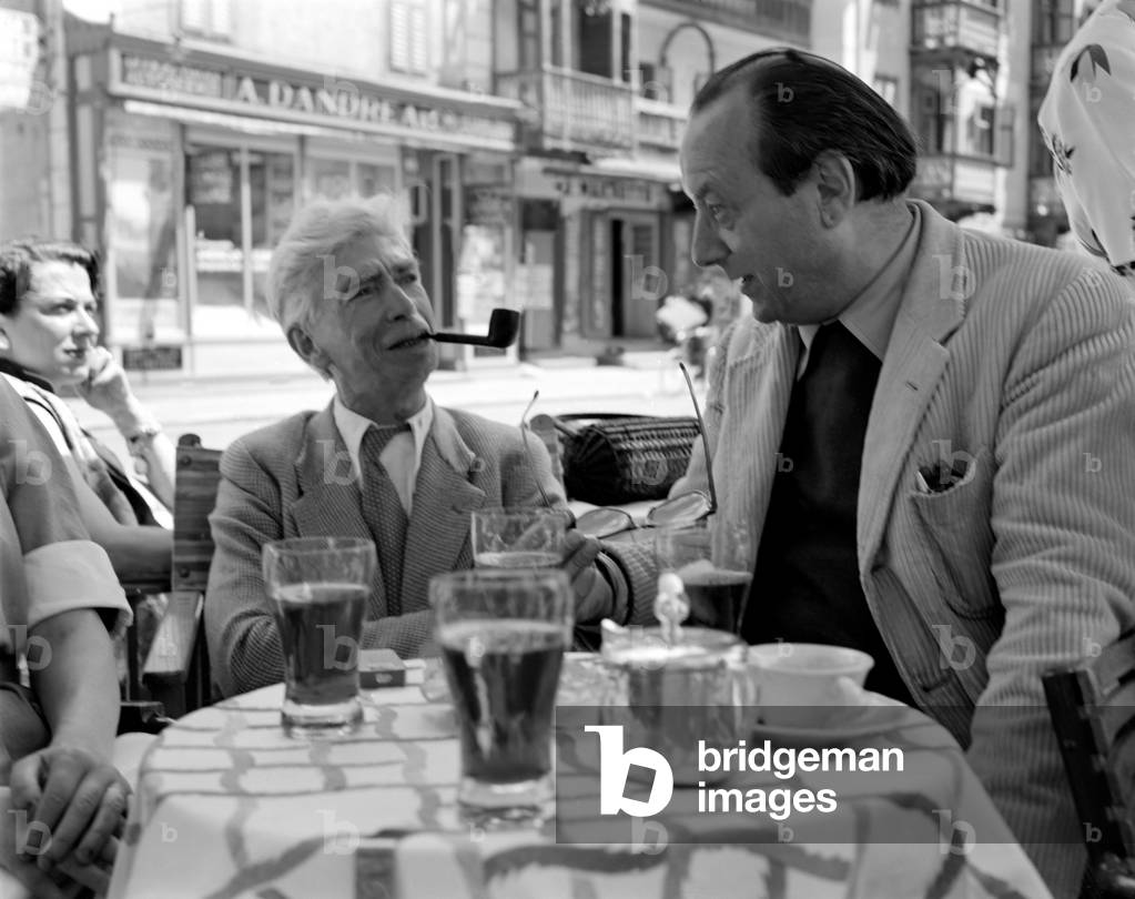 THE SCULPTOR OSSIP ZADKINE WITH THE PAINTER MASSIMO CAMPIGLI - CORTINA D'AMPEZZO - 1951