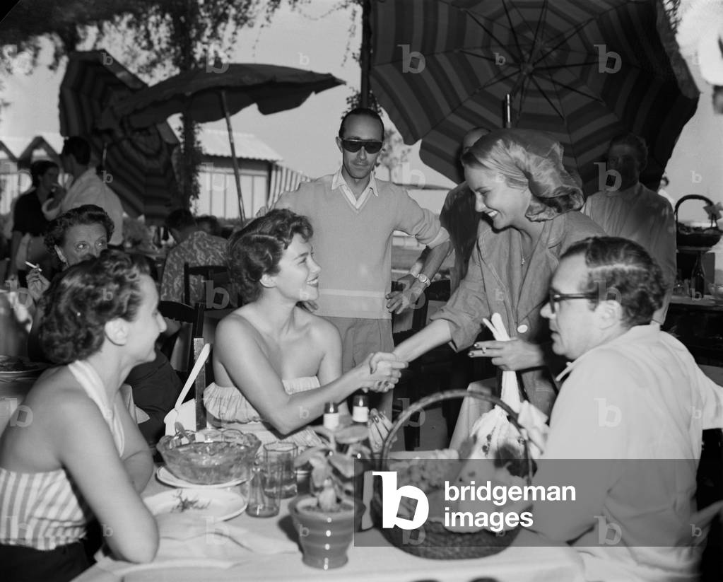 THE ACTRESS LINDA CHRISTIAN WITH THE ACTRESS ALIDA VALLI IN VENICE - 1950