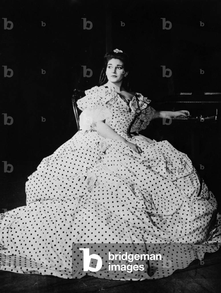 Portrait of Greek singer Maria Callas in the early 1950s