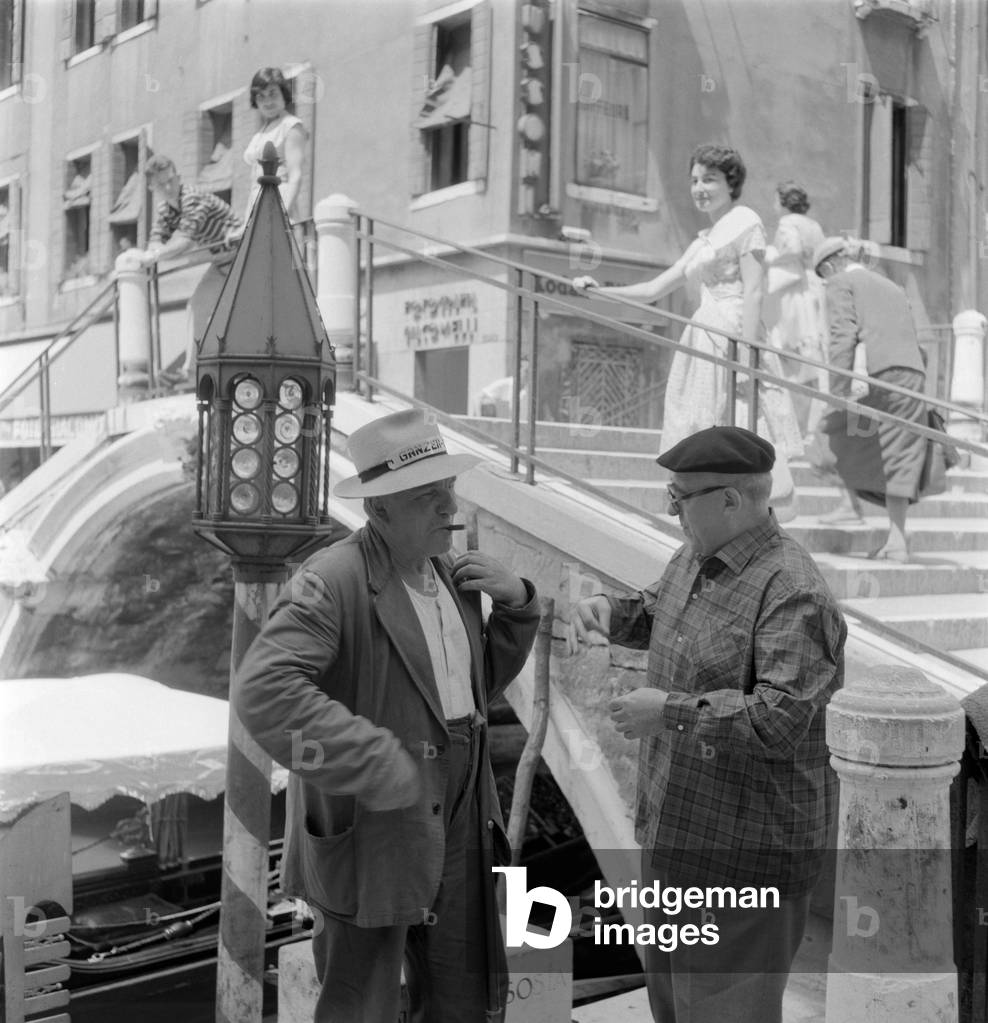 THE WRITER, DIRECTOR AND SCREENWRITER CESARE ZAVATTINI IN VENICE - 1959