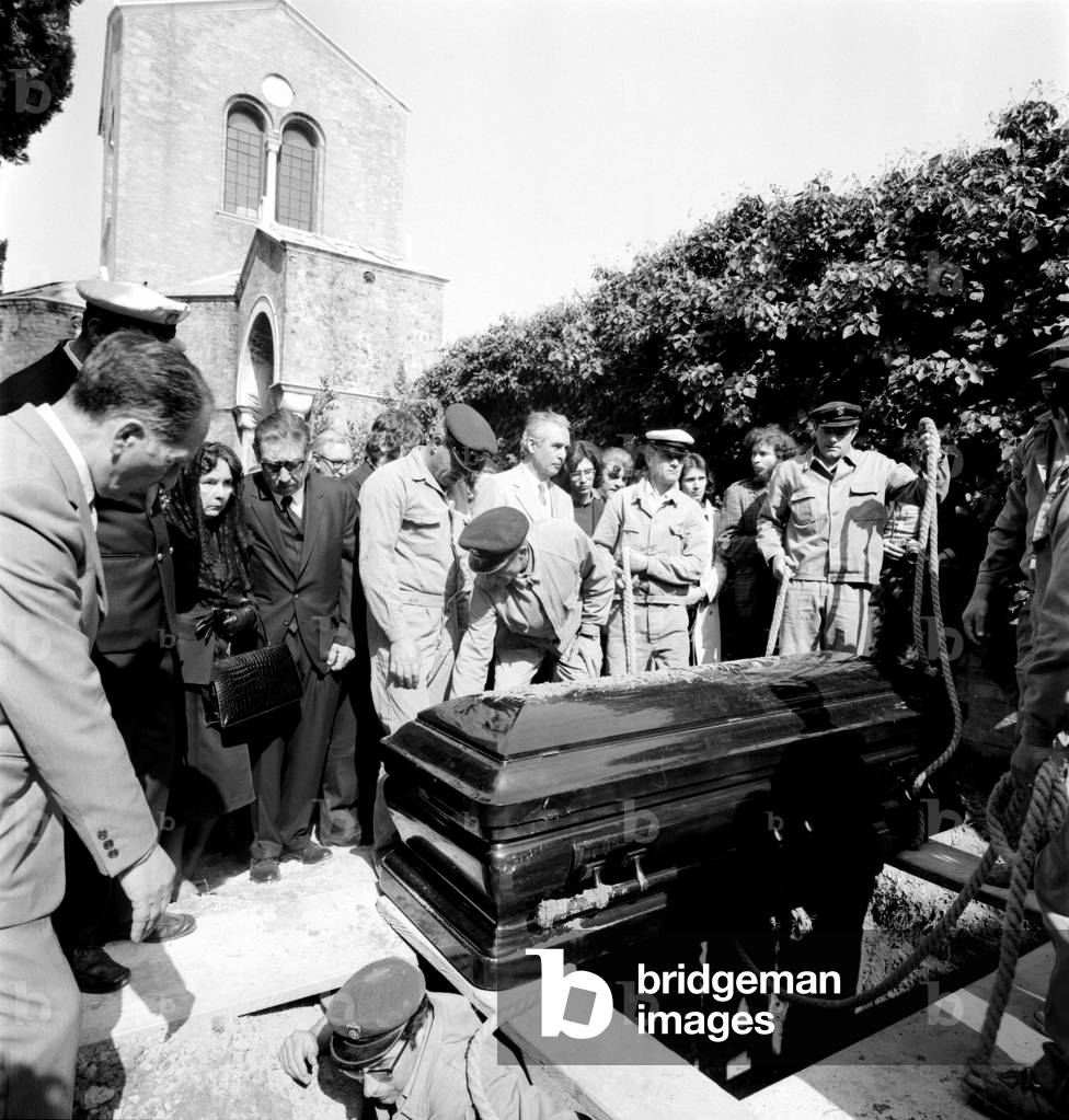 THE funeral OF IGOR STRAVINSKIJ (Stravinski or Stravinsky) in VENICE - 1971