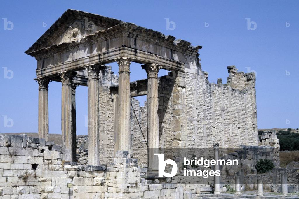 Dougga, Capitolium, Temple dedicated to Jupiter, Juno & Minerva, 2nd c, AD (photo)