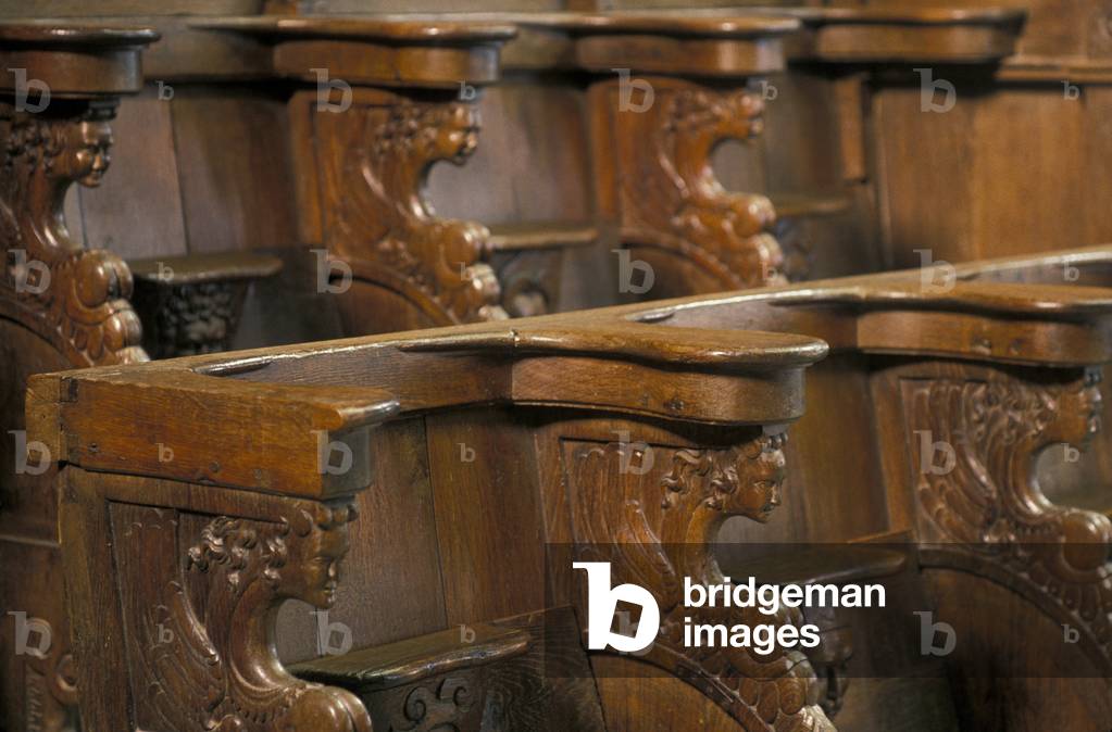 France - Orne - department 61 - Lonlay - Abbey stalls