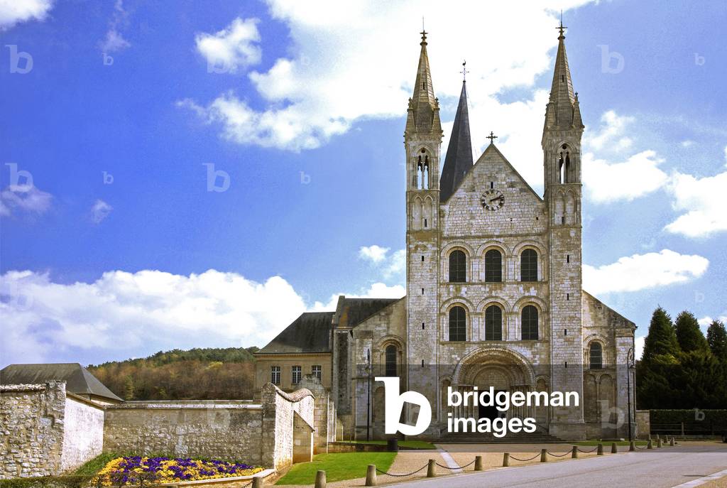 France - Seine Maritime - department 76 - Abbey of Saint-Georges de Boscherville - entrance of the abbey