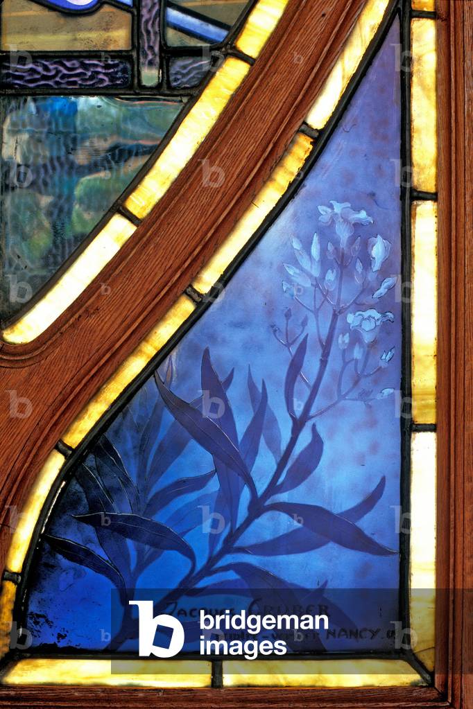Nancy (department 54), Art Nouveau, Chamber of Commerce and Industry, Stained glass windows by Jacques Gruber (1870-1936) - Signature